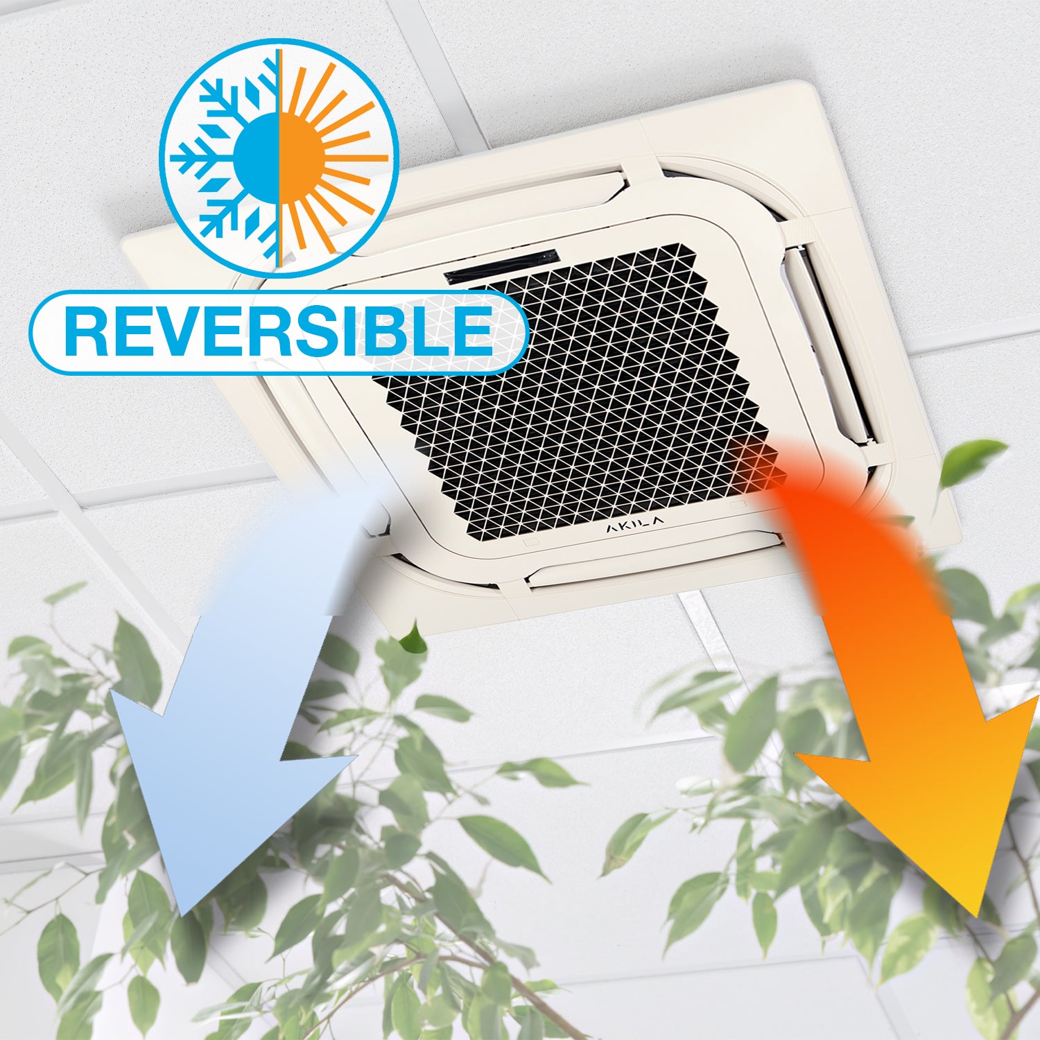 HARUKI 18 - CLIMATISEUR RÉVERSIBLE MONO-SPLIT CASSETTE - 18000 BTU - 5600W