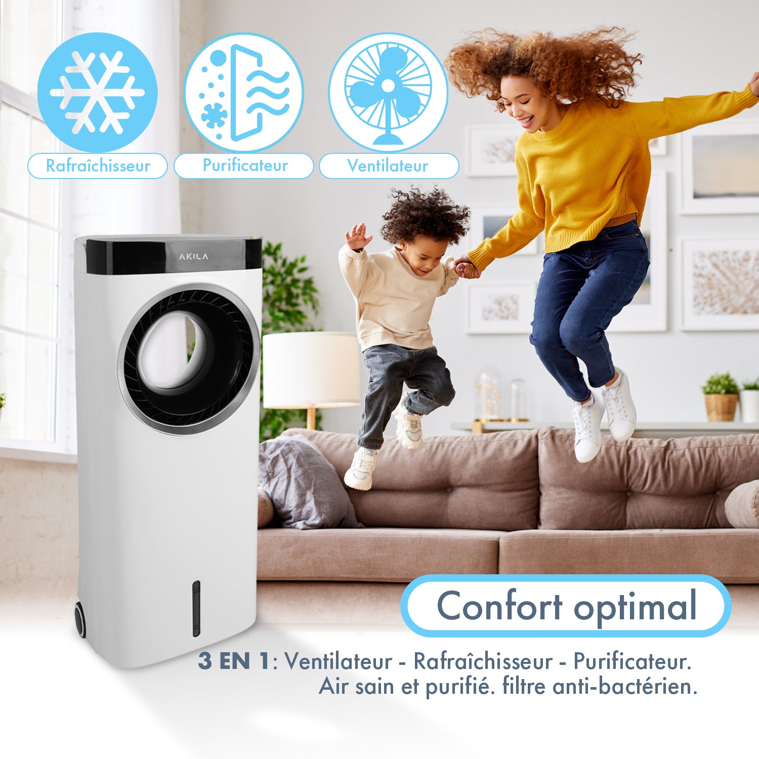 MIZUKI - Rafraichisseur d'air 3 en 1 - 75W