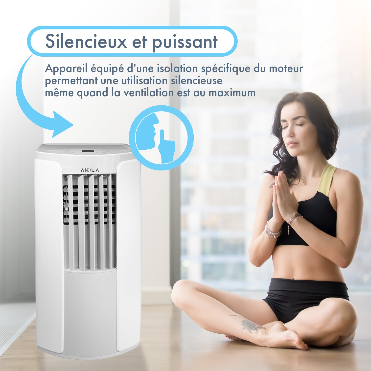 NAEBA - Climatiseur mobile ultra silencieux - Wifi - 3.5kW - 12000 BTU