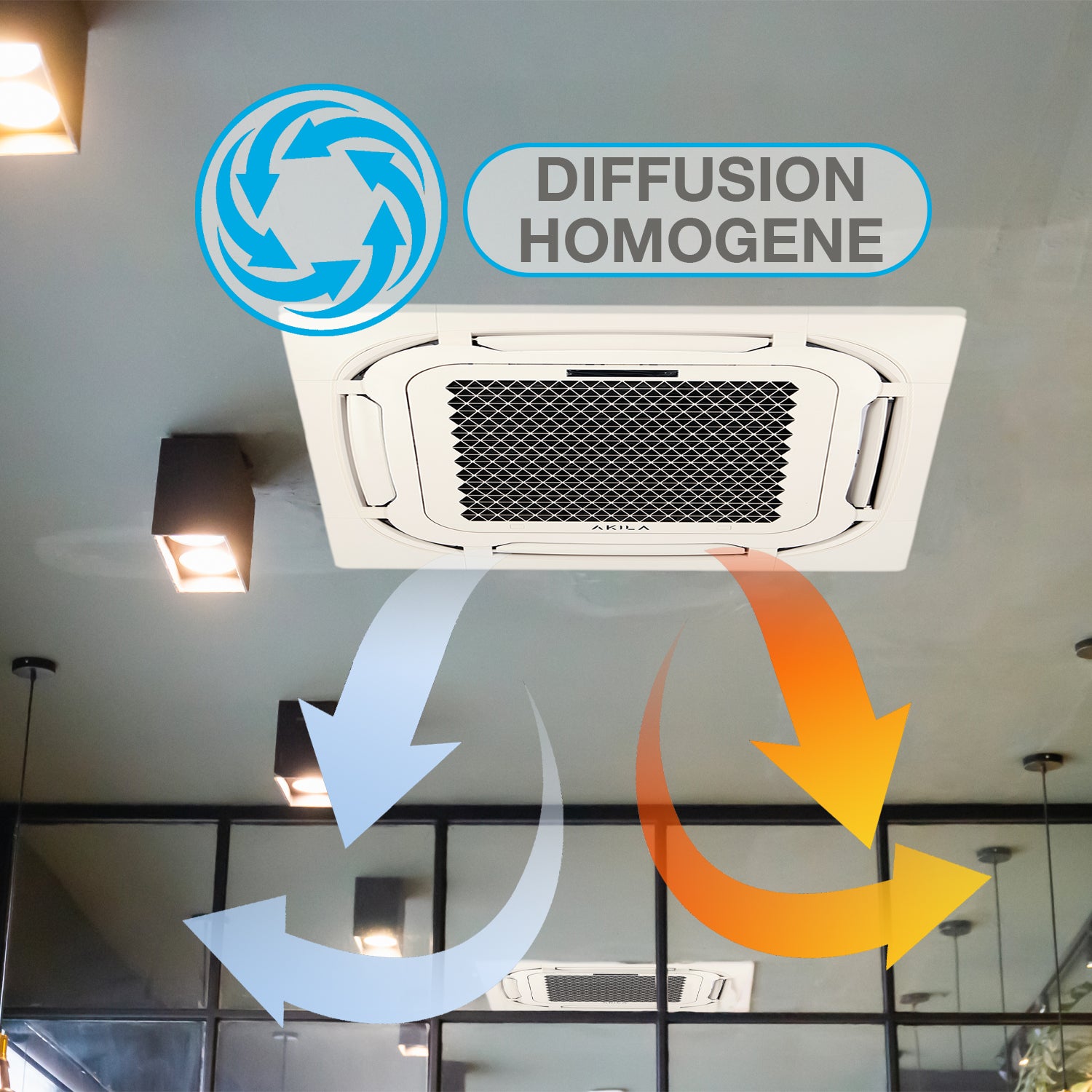 HARUKI 18 - CLIMATISEUR RÉVERSIBLE MONO-SPLIT CASSETTE - 18000 BTU - 5600W