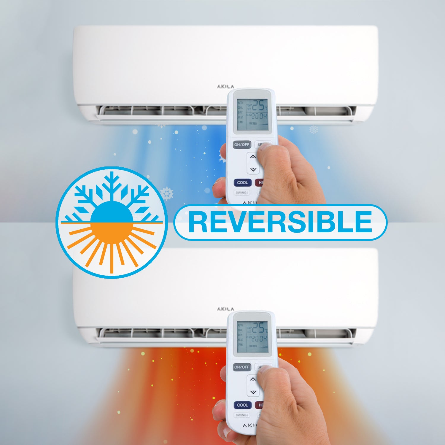 ENAKO 89 - CLIMATISEUR RÉVERSIBLE TRI-SPLIT - 24000 BTU - 3,5 KW + 2,7KW + 2,7KW