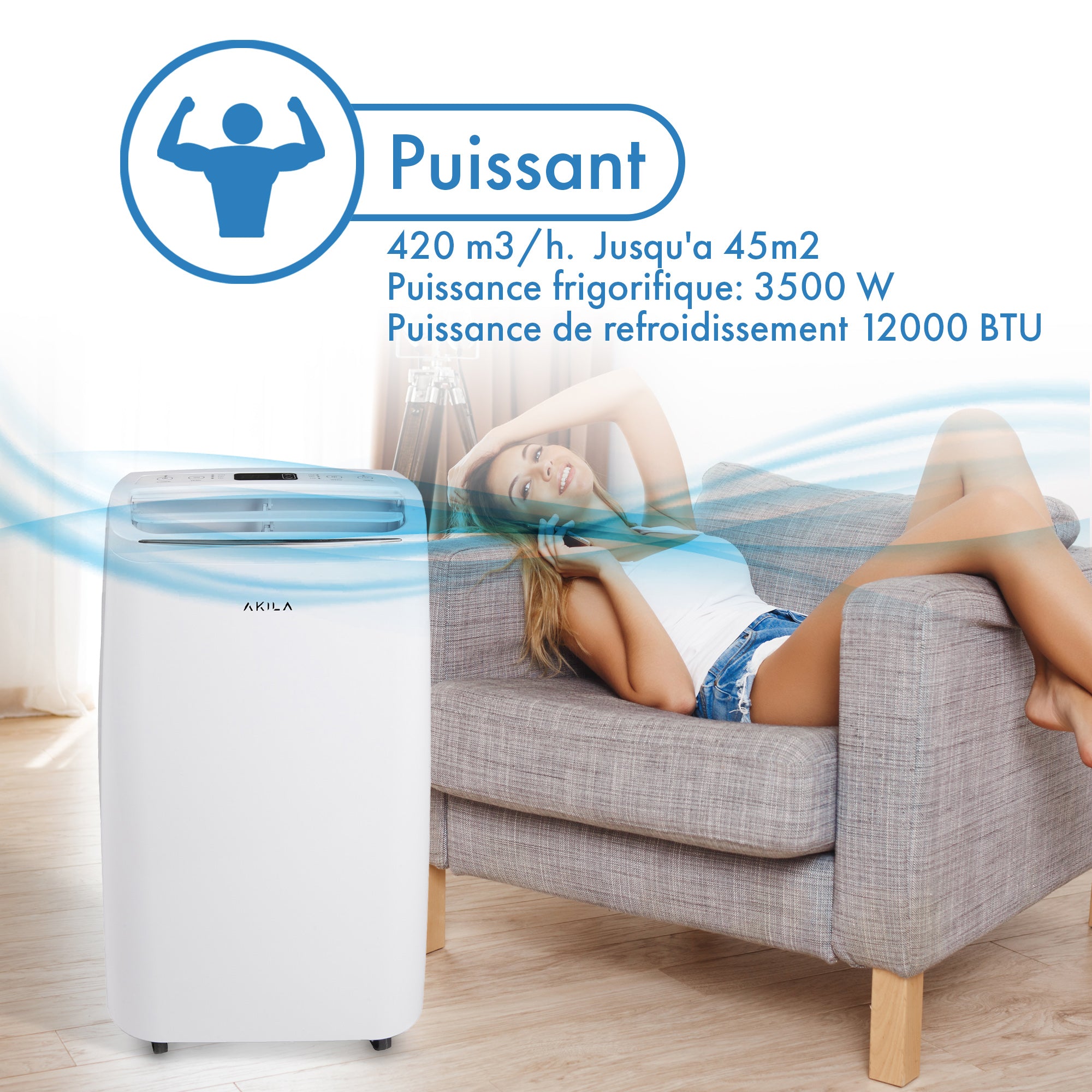 NANTAI - Climatiseur Mobile - Wifi - 3500W - 12000 BTU